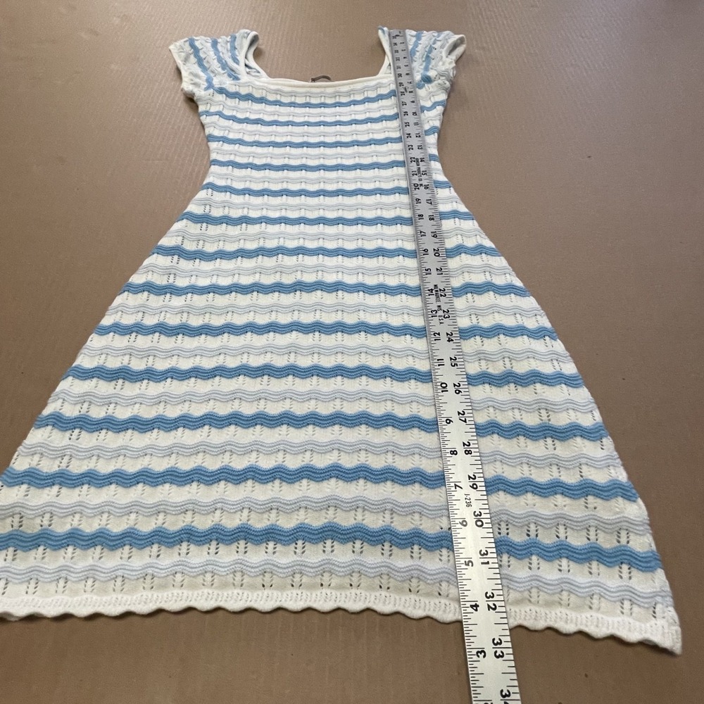 Hollister Women's XS Blue/White Striped Lined Crochet Dress Nautical Preppy Surf - Picture 11 of 11